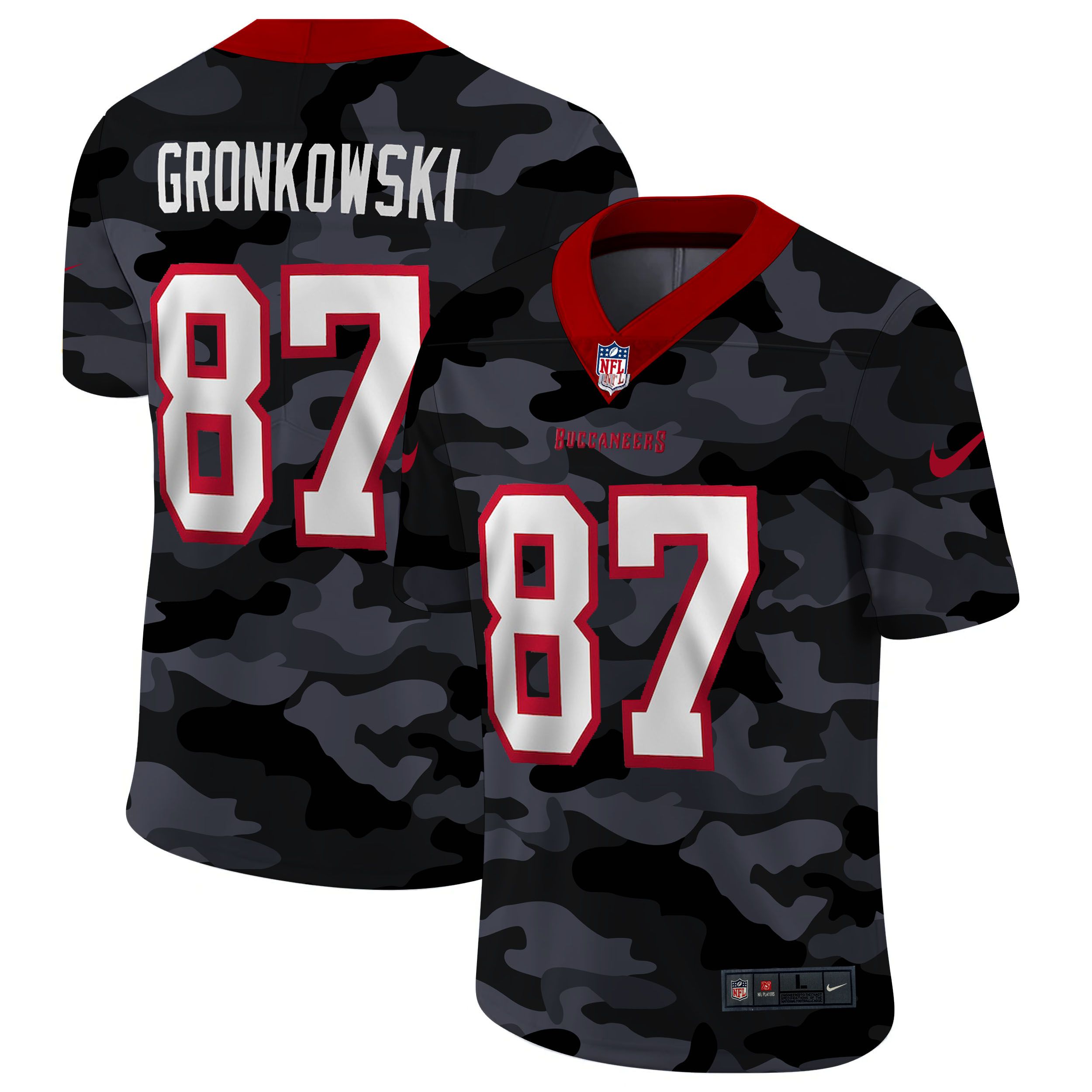 Men Tampa Bay Buccaneers #87 Gronkowski 2020 Nike Camo Salute to Service Limited NFL Jerseys
